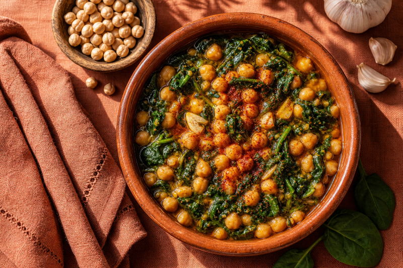 Paprika chickpeas with spinach, GustoPlan recipe
