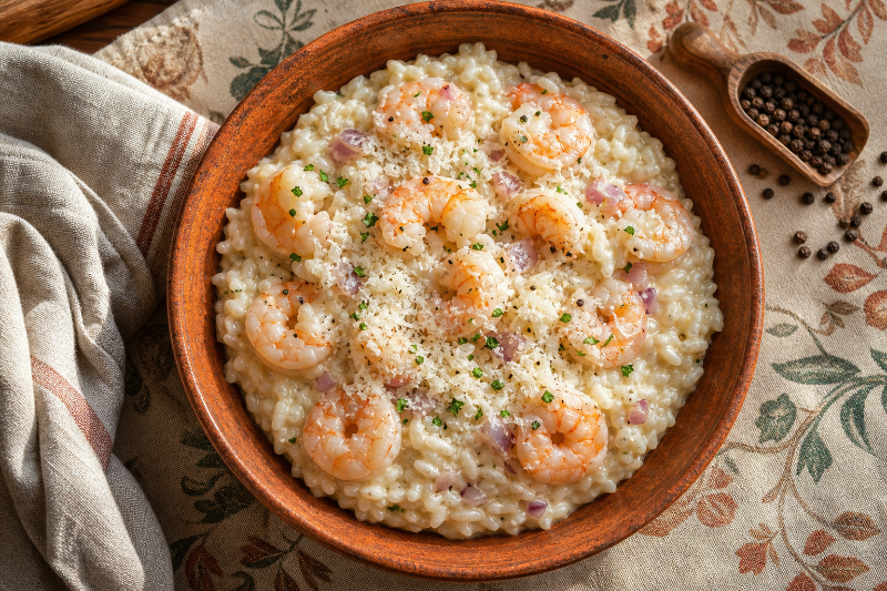 Risotto aux crevettes, recette GustoPlan