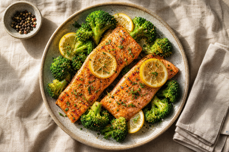Saumon citron et brocolis, recette GustoPlan
