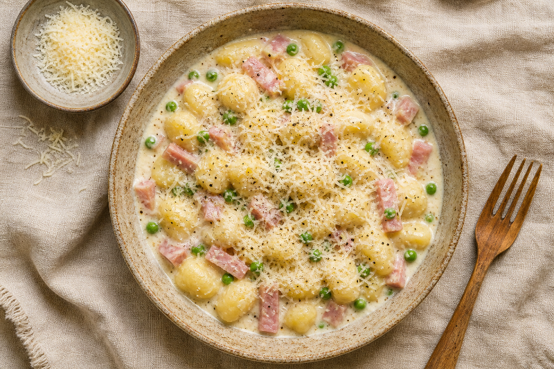 Gnocchis au jambon et crème — recette GustoPlan