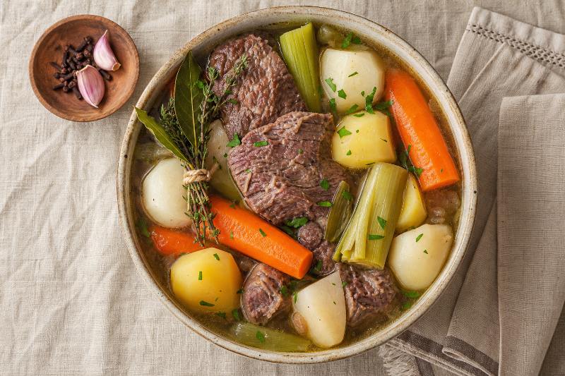 Traditional pot-au-feu