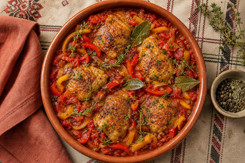 Poulet Basquaise, recette GustoPlan