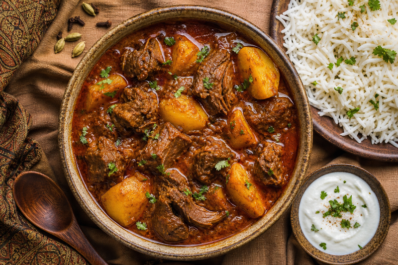 Aloo gosht, curry d'agneau aux pommes de terre, recette GustoPlan