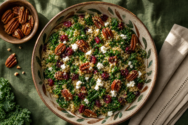 Quinoa Salad with Kale and Cranberries