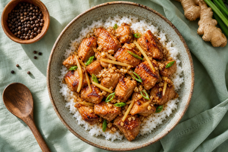 Ginger chicken rice light, GustoPlan recipe