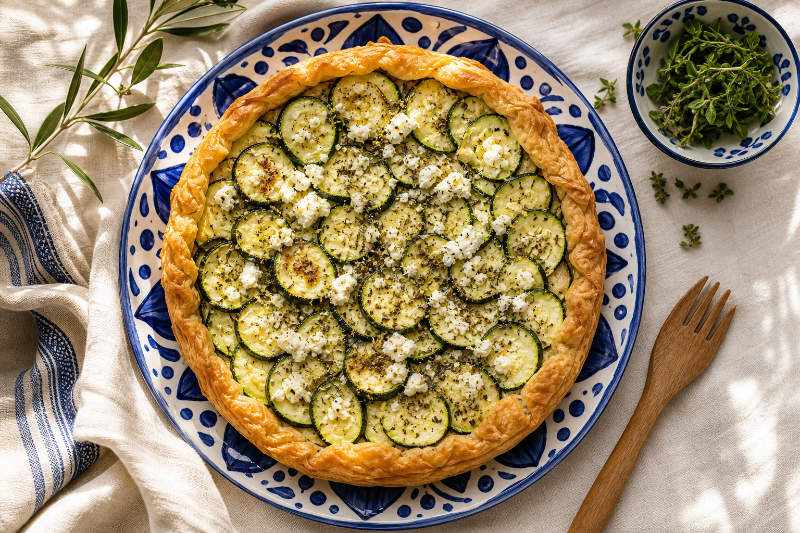 Tarte courgettes feta, recette GustoPlan