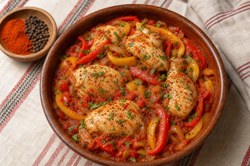 Poulet basquaise au Cookeo, recette GustoPlan