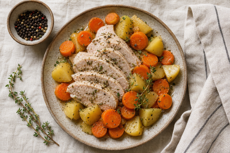 Dinde carottes et pommes de terre, recette GustoPlan
