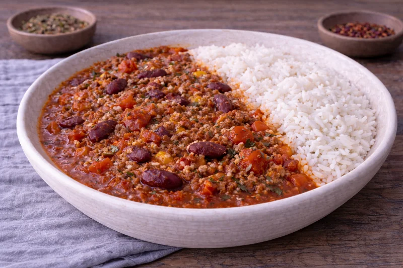 Chili con carne et riz