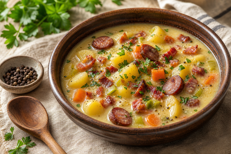 Soupe rustique de pommes de terre, recette GustoPlan