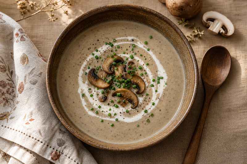 Velouté de champignons, recette GustoPlan