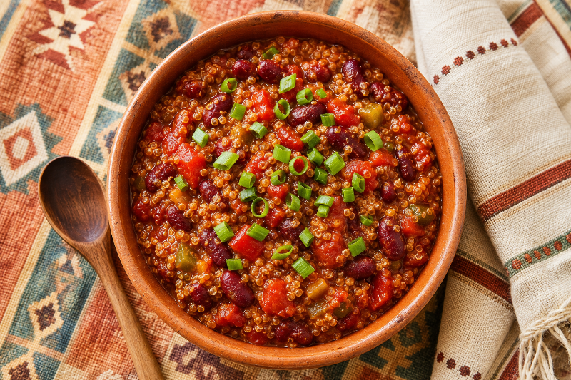 Chili de quinoa aux haricots, recette GustoPlan