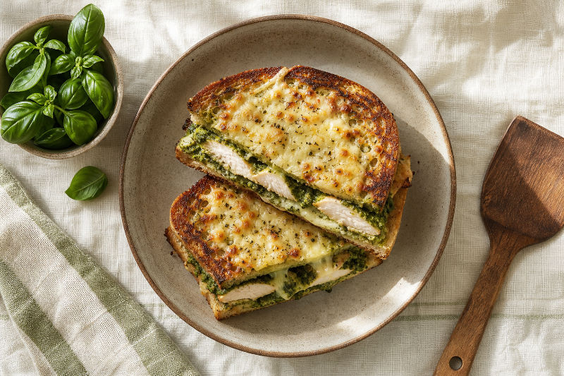 Croque poulet pesto, recette GustoPlan