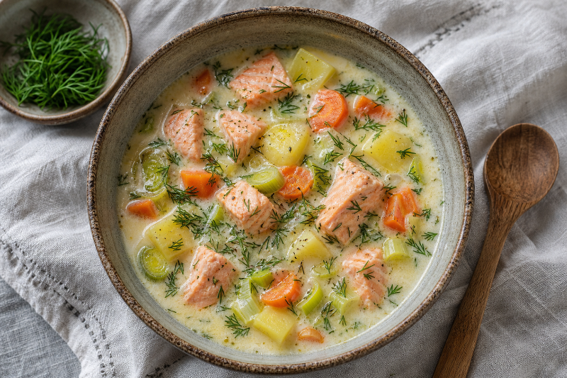 Finnish Salmon Soup (Lohikeitto)