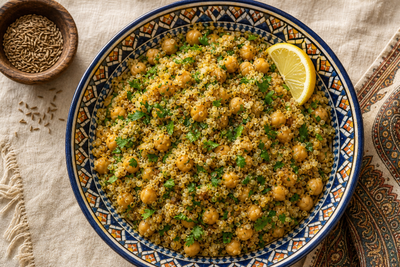 Quinoa pois chiches épicés au Cookeo, recette GustoPlan