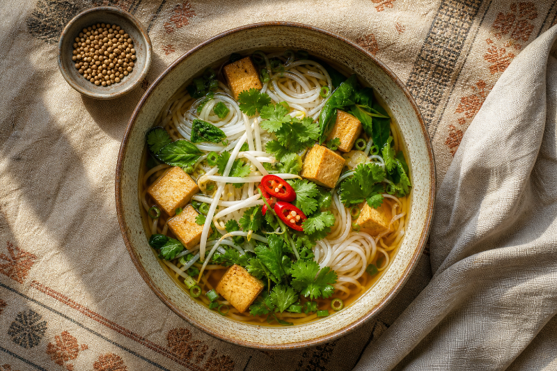 Soupe pho au tofu, recette GustoPlan